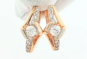  Золотые серьги с фианитами 