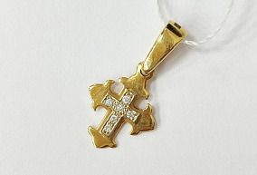 Золотая подвеса с бриллиантом