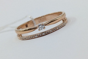 Золотое кольцо с брилииантами 16,5 р-р