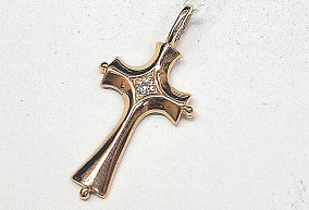 Золотая подвека с фианитом