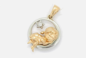 Золотая подвеска с биллиантом