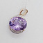 Золотая подвеска с Аметистом и фианитами 
