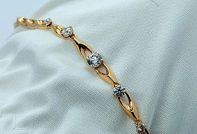 Браслет Золотой с Фианитами  18р-р