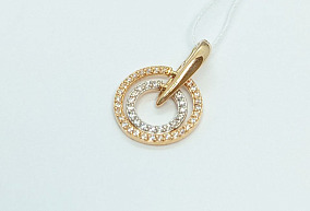 Золотая пдвеска с фианитами