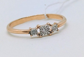 Золотое Кольцо  с бриллиантами р-р 16,5