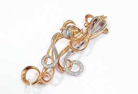 Золотая брошь с бриллиантами
