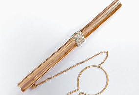 Золотой зажим для галстука с бриллиантом