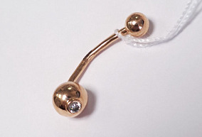 Золотой пирсинг с бриллиантом 