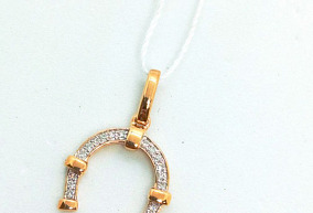 Золотая Подвеска  с бриллиантами