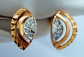 Золотые Серьги с Фианитами
