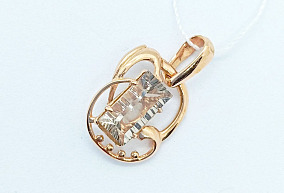 Золоая подвеска с раухтопазом