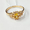 Злотое кольцо с цитрином 17,5р-р