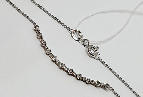 Золотое колье с бриллиантами 37см